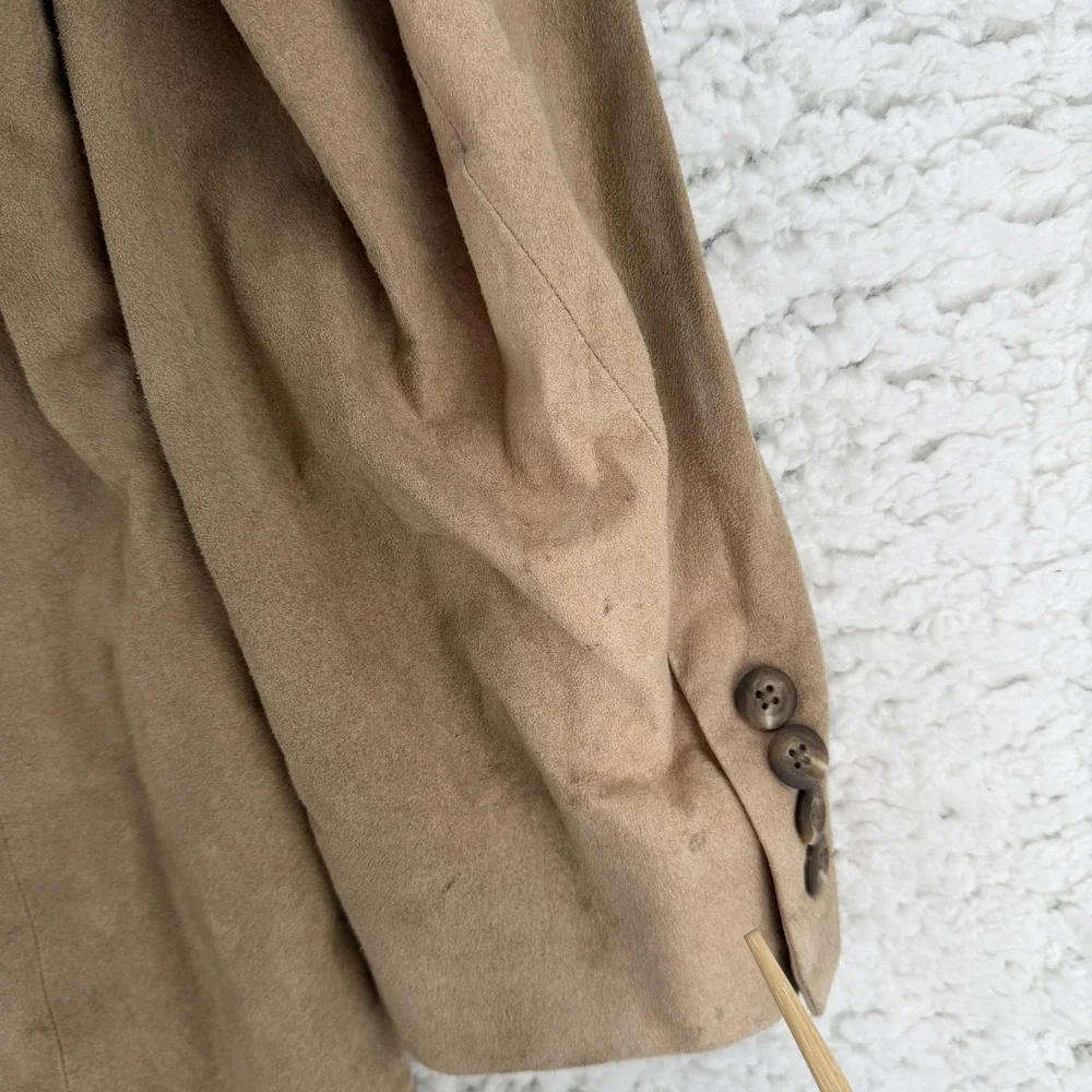 Vintage Christian Dior Sport Coat Blazer‎ Mens 40R Beige Suede USA 80s Jacket